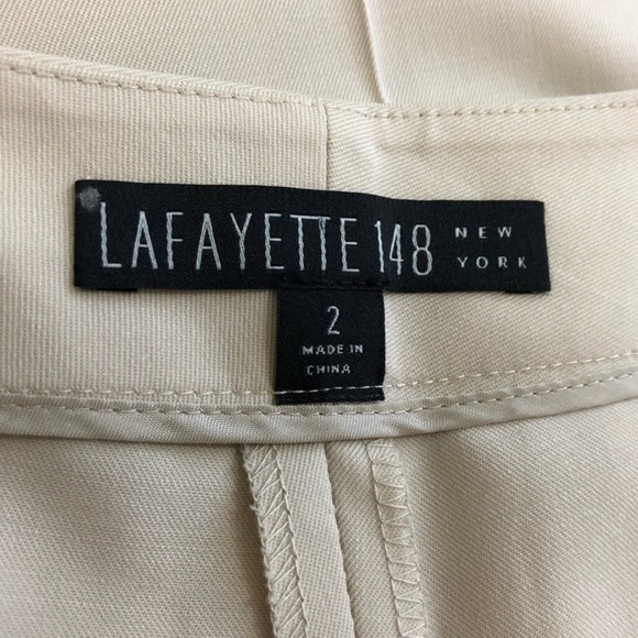 Lafayette 148 New York Tan Wool Menswear Pants - Picture 3 of 4